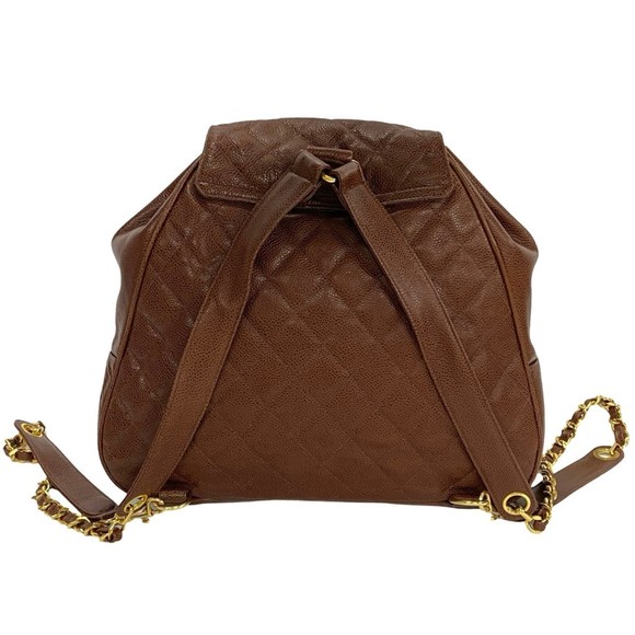 CHANEL Matelasse Coco Caviar Leather Backpack, Brown, 26357 - Picture 4 of 9